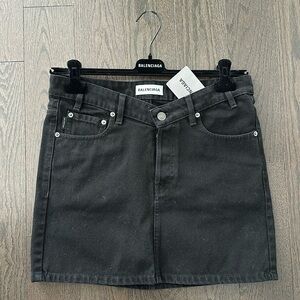 Balenciaga black denim mini skirt 40 BNWT